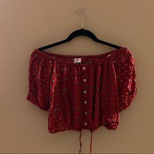 Off the shoulder crop top